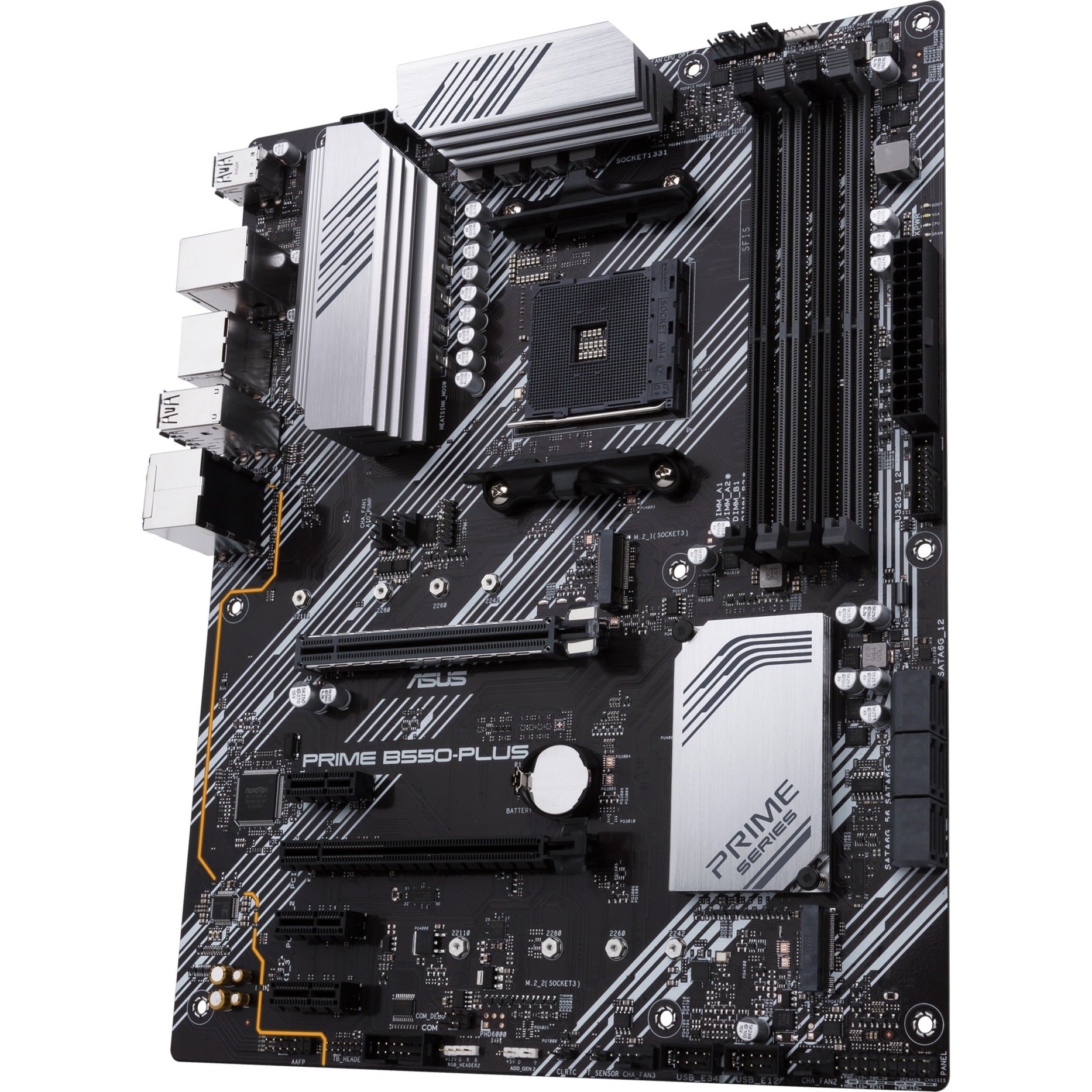 Asus prime b550-plus socket am4 moederbord (zwart zilver, raid, gb-lan, sound, atx)