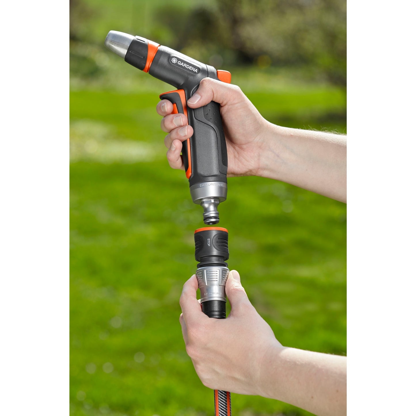 Gardena premium waterstop 13 mm (1 2 ), 15 mm (5 8 ) slangstuk (grijs zilver, 18253-50)