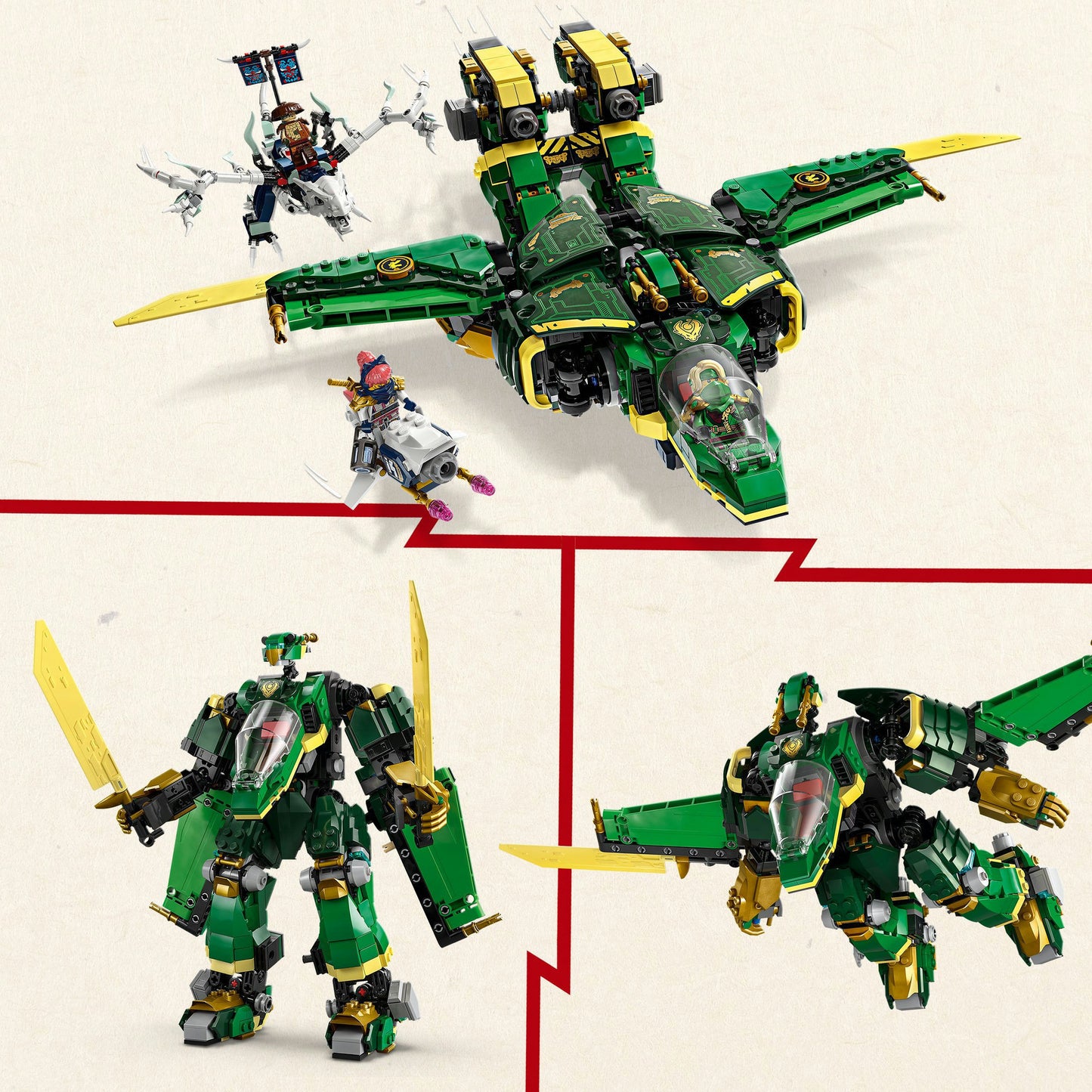 Lego ninjago - lloyds vliegtuigmecha constructiespeelgoed (71845)