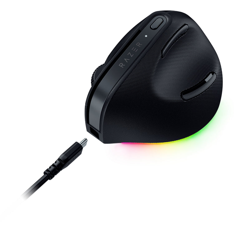 Razer pro click v2 vertical gaming muis (zwart, tot 30.000 dpi, usb-c bluetooth 2.4 ghz)