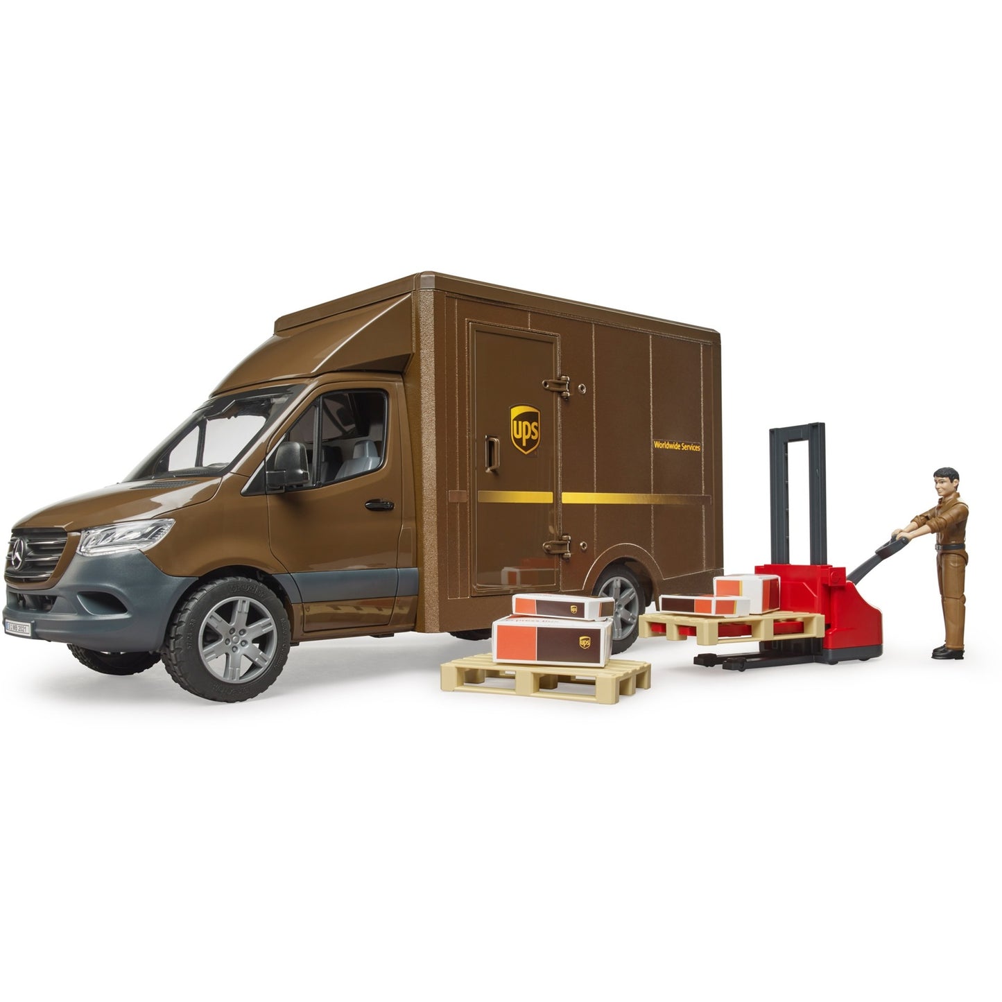 Bruder mb sprinter ups met chauffeur en toebehoren modelvoertuig (02678)