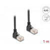 Delock rj45 network cable cat.6a s ftp slim 90° upwards upwards angled 1 m kabel (zwart)