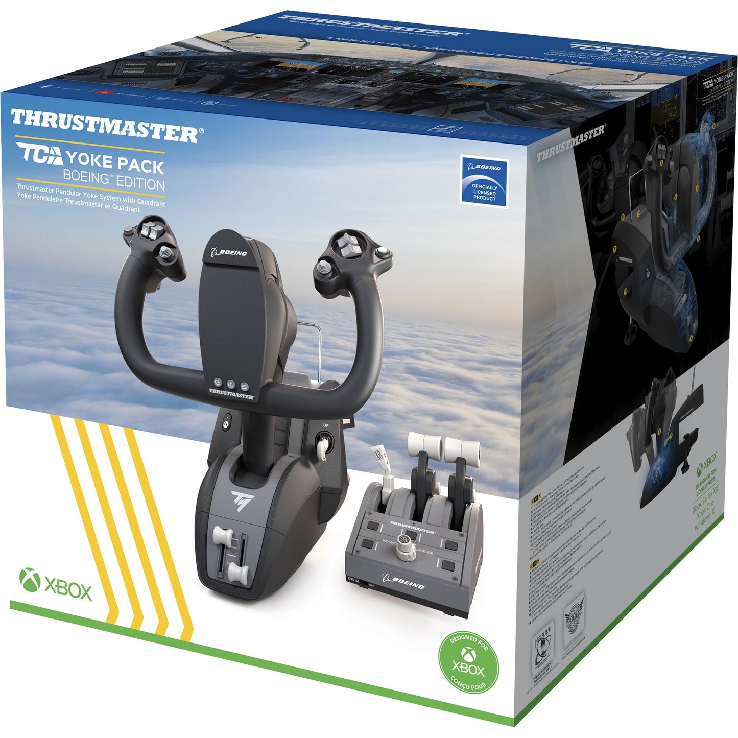 Thrustmaster tca yoke pack boeing edition gaming set (zwart grijs, pc, xbox one, xbox series x|s)