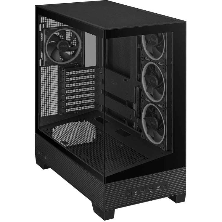 Asus a31 plus midi tower behuizing (zwart | 2x usb-a | 2x usb-c | tempered glass)