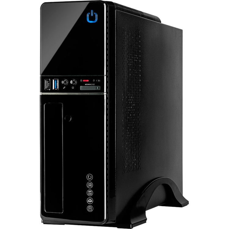 Inter-tech it-607 mini tower behuizing (zwart | 2x usb-a)