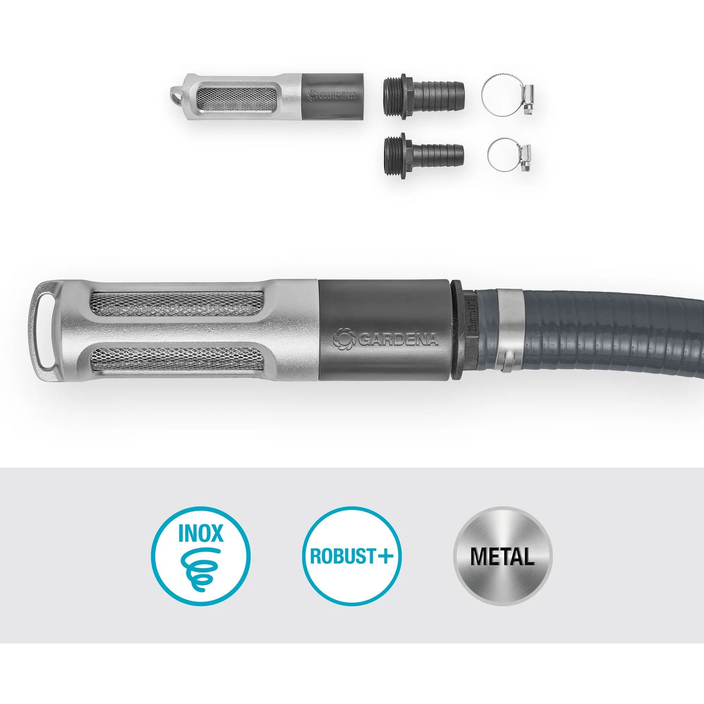 Gardena zuigfilterset met terugslagklep (grijs zilver)