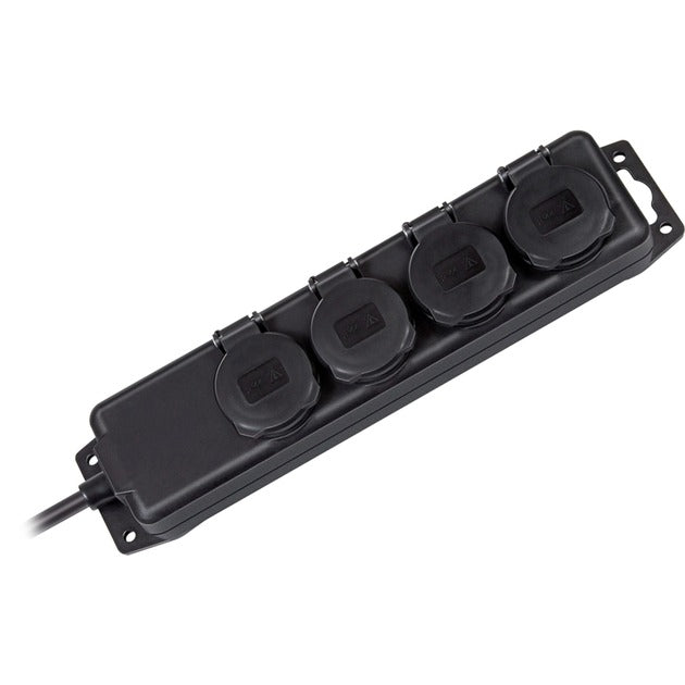Brennenstuhl buitenstekkerdoos ip44 4-voudig (stekkerdoos voor gebruik op de bouwplaats en permanent buitengebruik, 2m kabel)