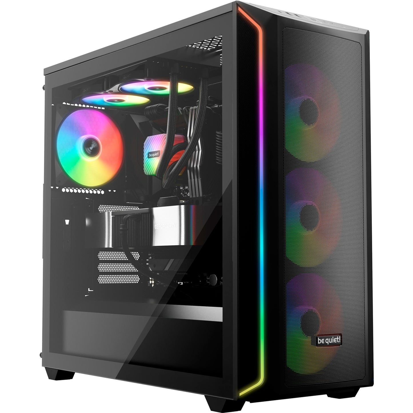 Be quiet! light wings lx pwm rgb case fans (zwart, 3 stuks, 120 x 120 x 25 mm)