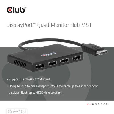 Club 3d displayport splitter (zwart)
