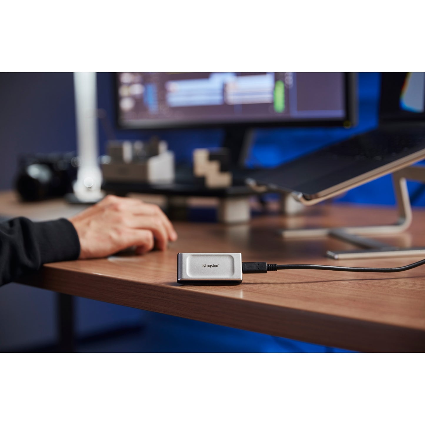 Kingston xs2000 portable 4 tb externe ssd (zilver zwart, sxs2000 2000g, usb-c 3.2 (20 gbit s))