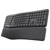Trust keyra ergonomisch draadloos toetsenbord (zwart, us lay-out (qwerty), 100%, 2.4 ghz usb | bluetooth)