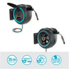 Gardena 35 m wand-slangenbox powerroll xl slanghaspel (grijs turquoise, 35 meter, accu en oplader niet inbegrepen, power for all alliance)