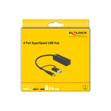 Delock 4-poorts usb 3.2 gen 1 hub met usb type-c of usb type-a aansluiting usb-hub (zwart) - afbeelding 3