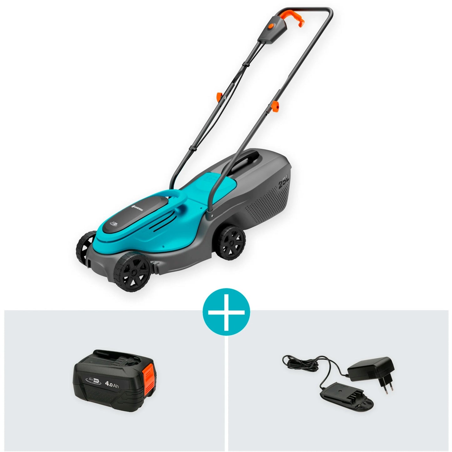 Gardena powermax 30 18v p4a read grasmaaier accu incl. oplader 18 v snijbreedte max. 300 mm
