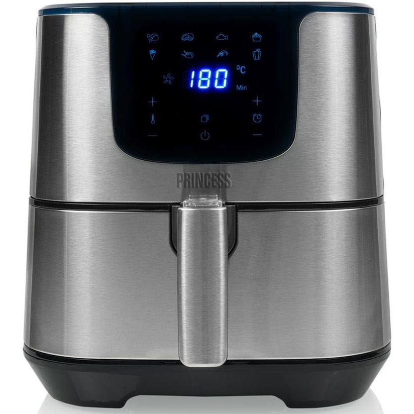 Princess 182060 digital aerofryer deluxe xxl heteluchtfriteuse (roestvrij staal zwart, 5,5 liter)