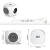 Act connectivity stekkerdoos kubus met 3 stopcontacten, 30w power delivery usb-c a poorten, kabellengte 1,5m stekkerdoos (wit, type e)