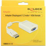 Delock displayport 1.2 > vga adapter (wit, 0,22 meter) - afbeelding 2