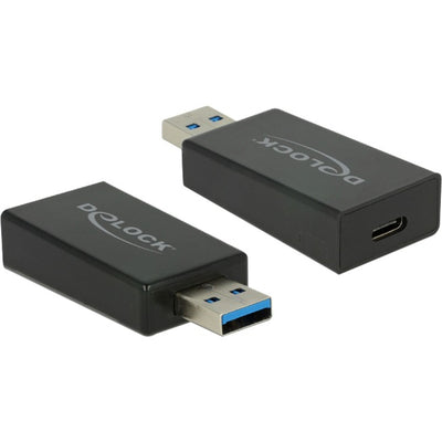 Delock converter usb 3.1 type-a > usb type-c adapter (zwart, 65689)