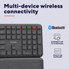 Trust keyra ergonomisch draadloos toetsenbord (zwart, us lay-out (qwerty), 100%, 2.4 ghz usb | bluetooth)