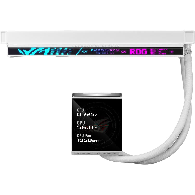 Asus rog strix lc iv 360 argb lcd waterkoeling (wit, 4-pin pwm)