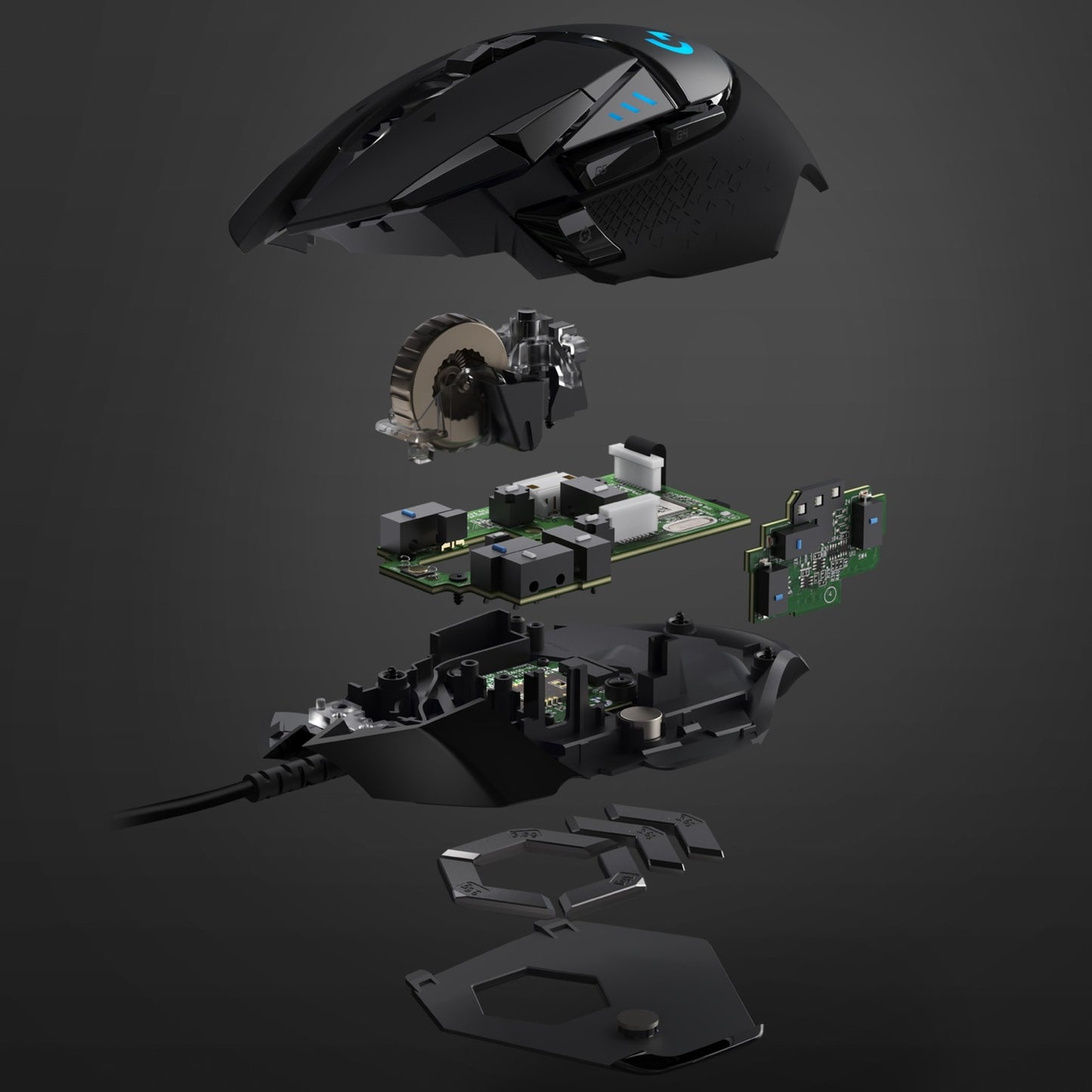 Logitech g502 hero high performance gaming mouse (zwart, 100 - 25.600 dpi, rgb leds)