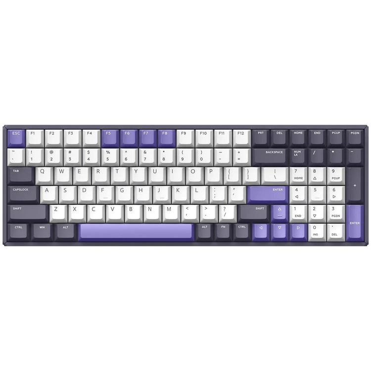 Iqunix f97 lavandin wireless mechanical keyboard (lavendel, us lay-out (qwerty), cherry mx silent red, 96%, rgb leds, hot-swappable, pbt, 2.4ghz | bluetooth 5.1 | usb-c)