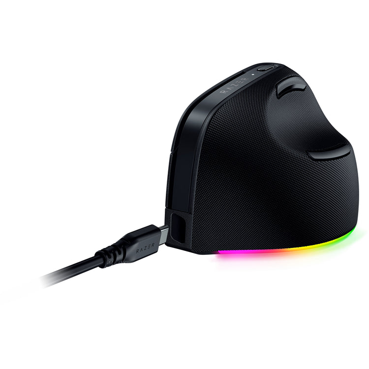 Razer pro click v2 vertical gaming muis (zwart, tot 30.000 dpi, usb-c bluetooth 2.4 ghz)