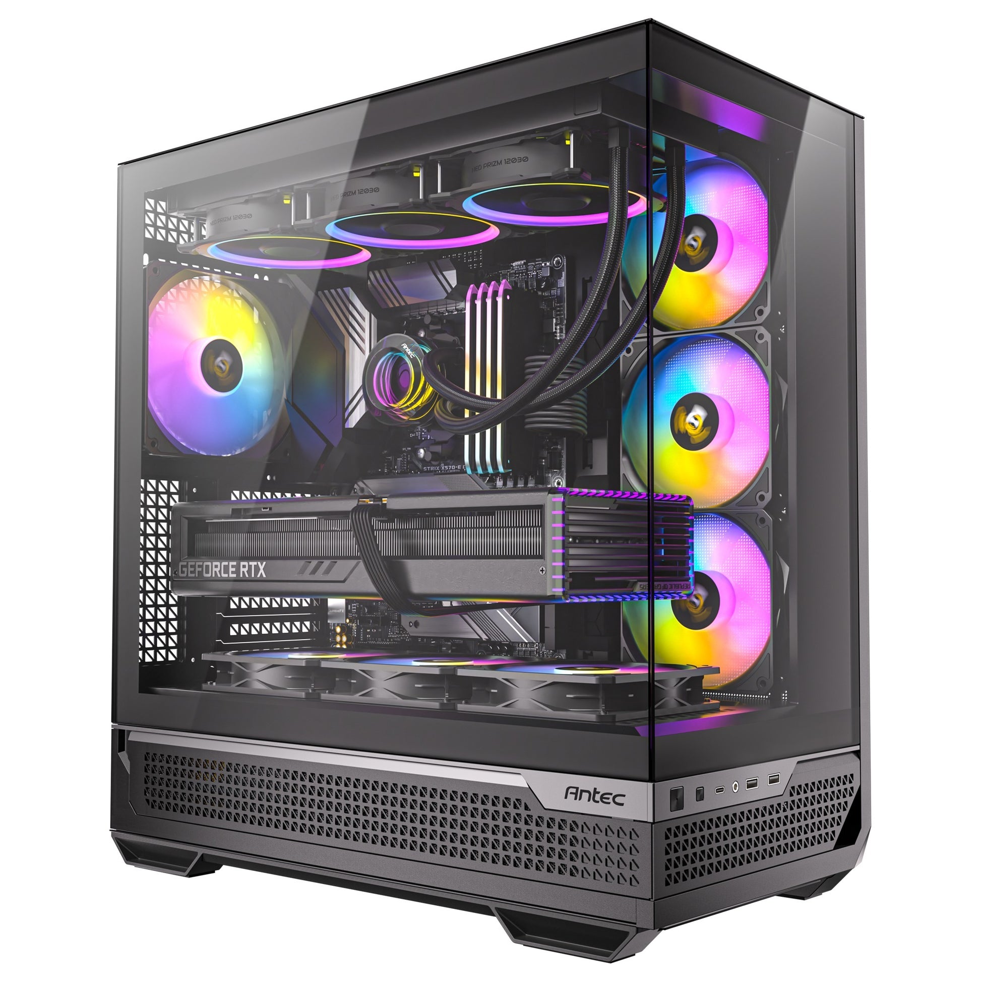 Antec c7 argb midi tower behuizing (zwart | 2x usb-a | 1x usb-c | tempered glass)