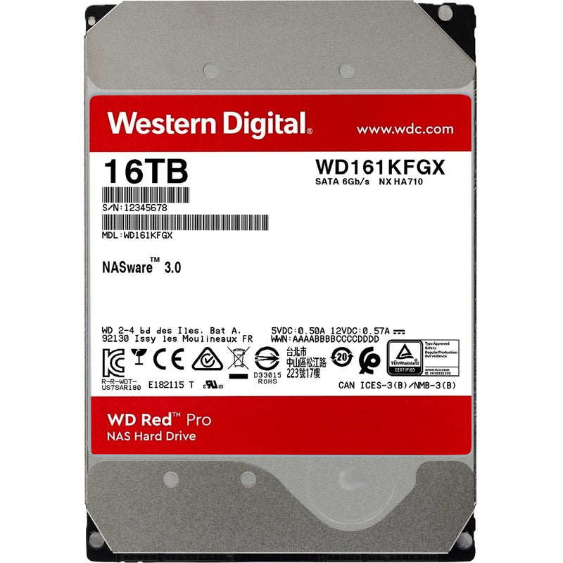 Wd red pro 16 tb harde schijf (161kfgx, sata 600, 24 7, af)