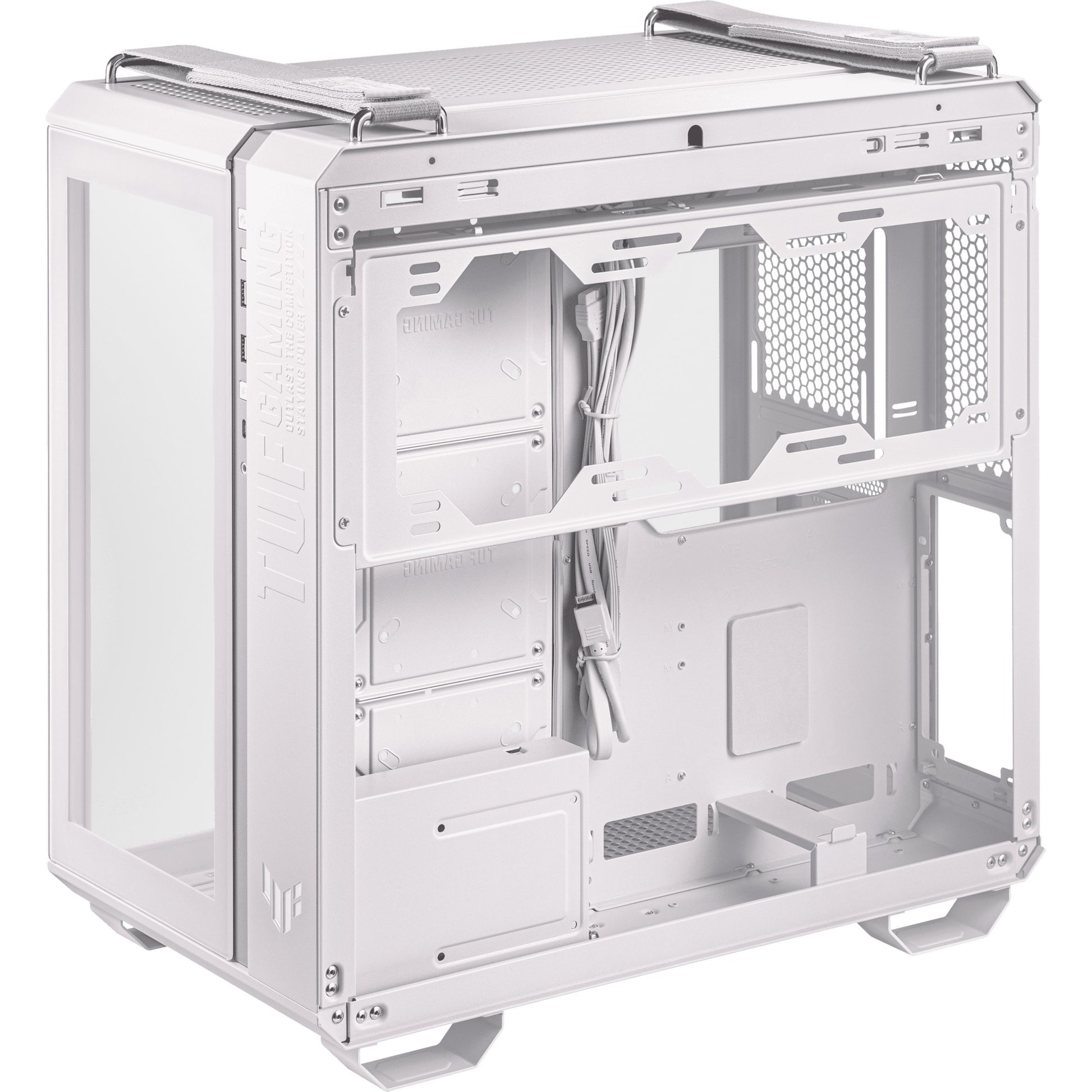 Asus tuf gaming gt502 midi tower behuizing (wit | 2x usb-a | 1x usb-c | tempered glass)