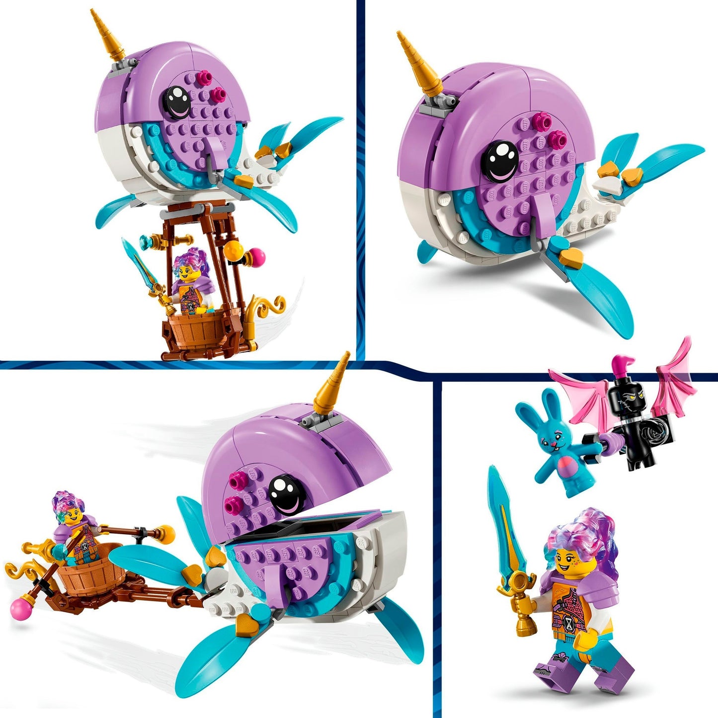 Lego dreamzzz - izzie's narwal-luchtballon constructiespeelgoed (71472)