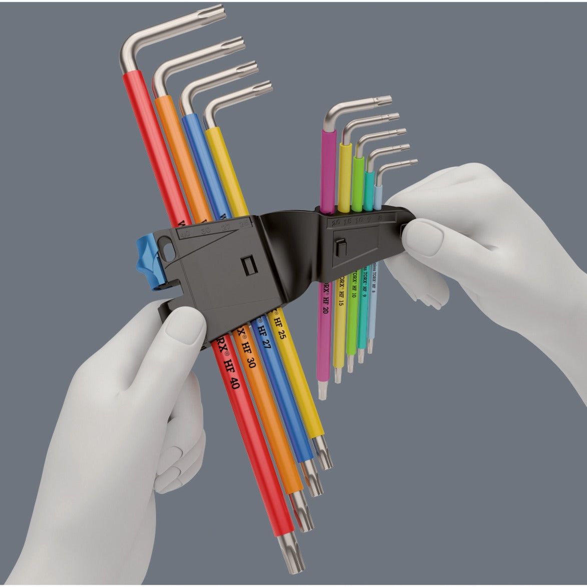 Wera inbussleutelset torx 3967 9 tx sxl multicolour hf stainless 1 (9-delig, torx t8 tot t40)