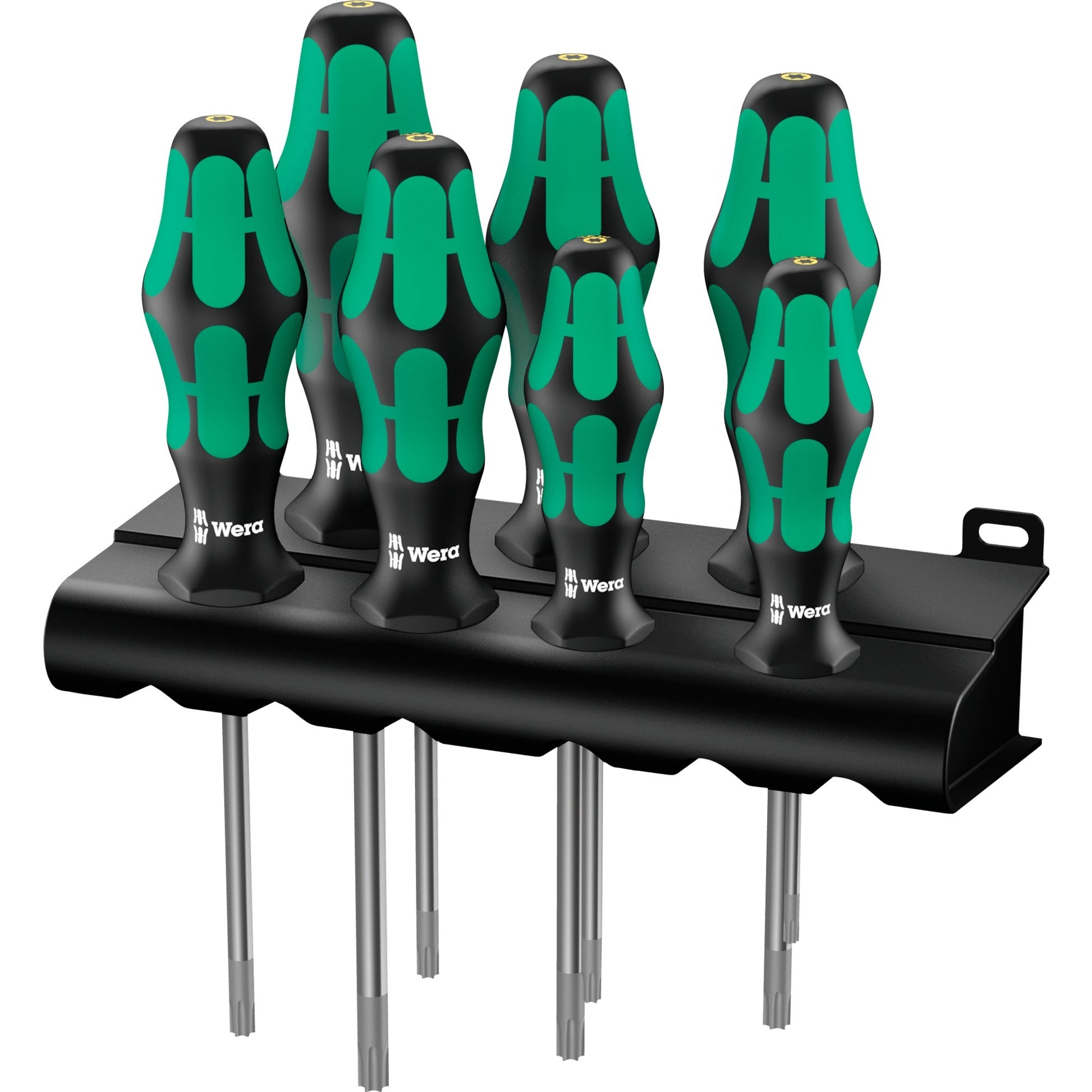 Wera 367 7 torx hf-schroevendraaierset kraftform plus + rek (zwart groen, 7-delig)