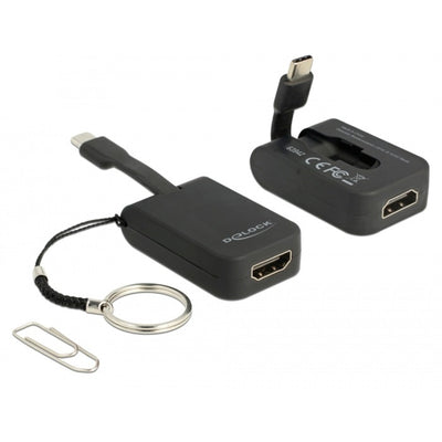 Delock usb-c > hdmi adapter sleutelhanger (zwart, 4k 30hz)
