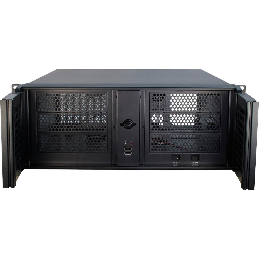 Inter-tech 4u-4098-s rack behuizing (zwart | 2x usb-a)