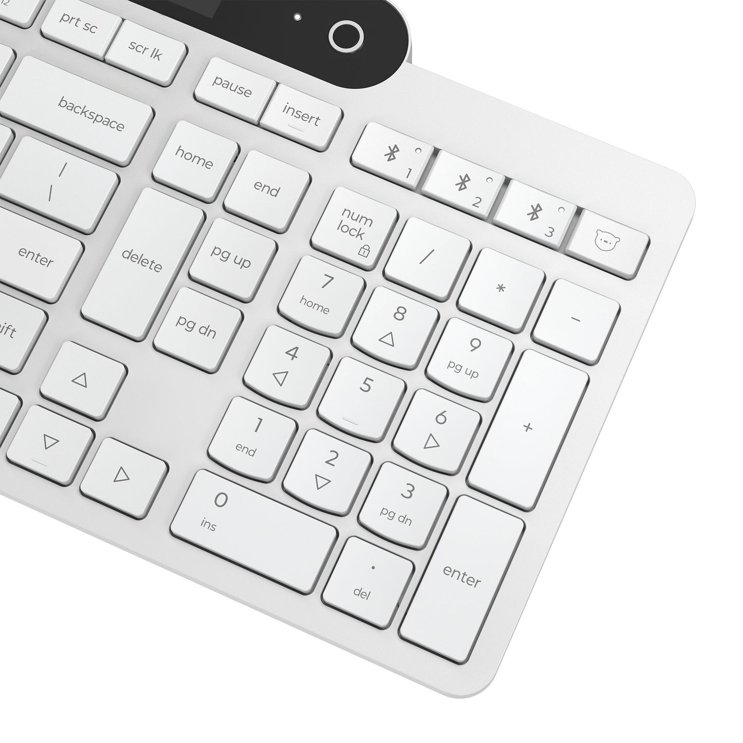 Lenovo 800 self-charging bluetooth keyboard (wit, us lay-out (qwerty), plunger, 100%, plunger switch, bluetooth 5.1, usb-c)