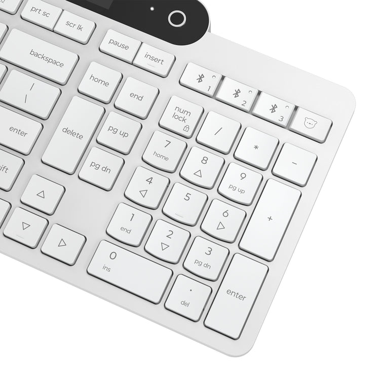 Lenovo 800 self-charging bluetooth keyboard (wit, us lay-out (qwerty), plunger, 100%, plunger switch, bluetooth 5.1, usb-c)