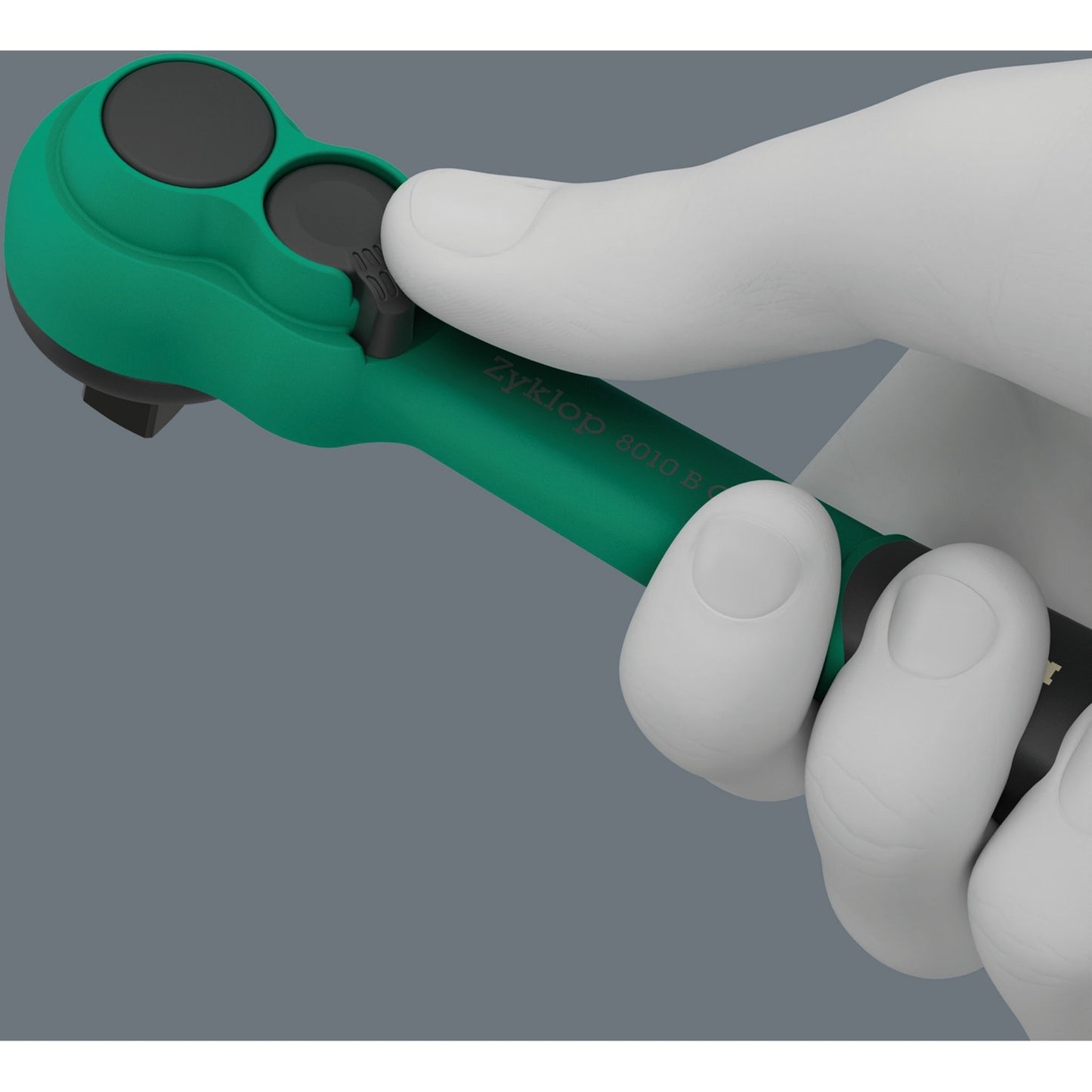 Wera 8010 b zyklop comfort ratel (zwart groen, met omschakelpal en 3 8 aandrijving)