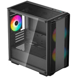 Deepcool cc360 argb mini tower behuizing (zwart | 2x usb-a | rgb | tempered glass) - afbeelding 3
