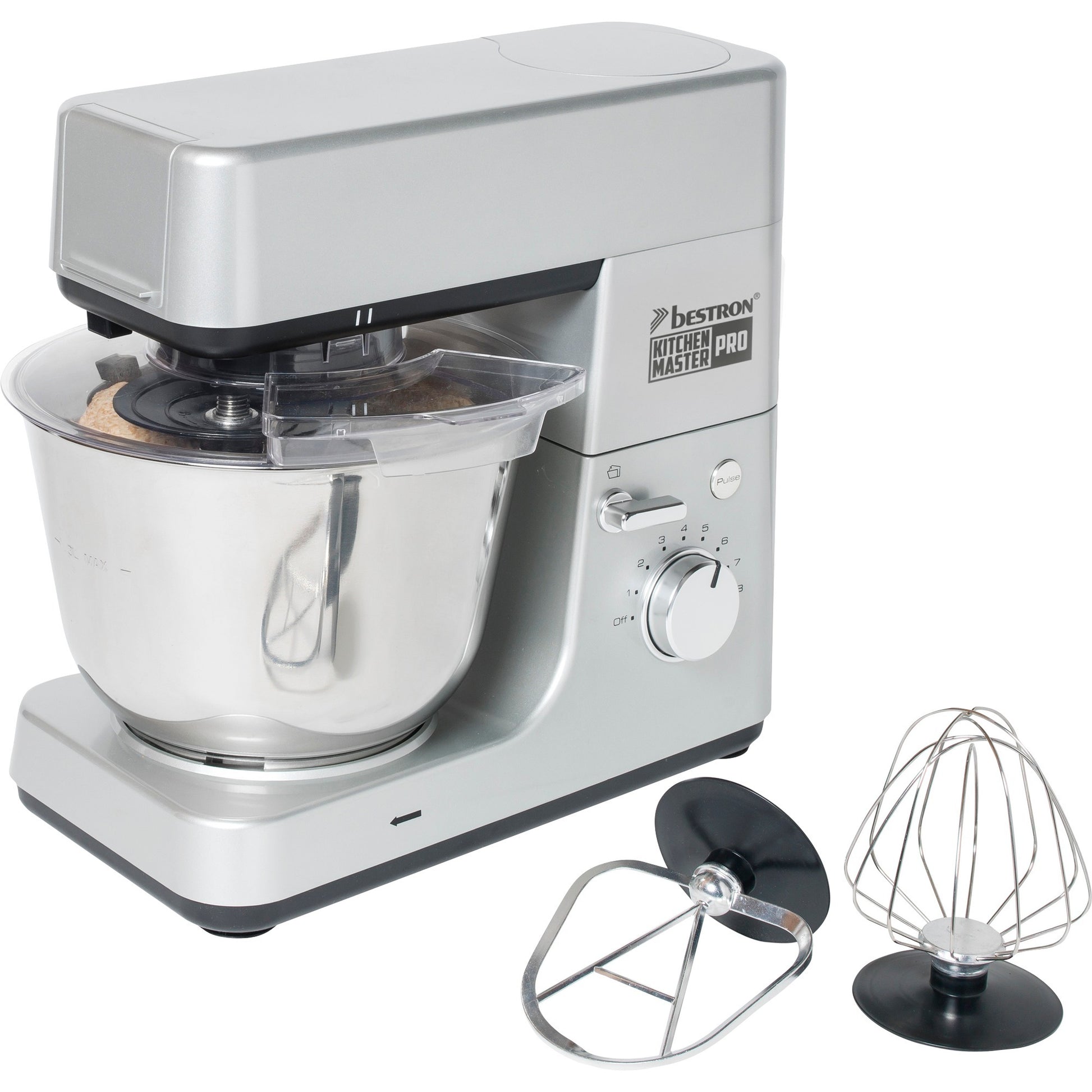 Bestron akm1600s 4-in-1 keukenmachine kitchen master pro (zilver)