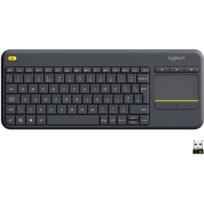 Logitech k400 plus toetsenbord (antraciet, eu lay-out (qwerty))
