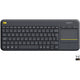 Logitech k400 plus toetsenbord (antraciet, eu lay-out (qwerty))