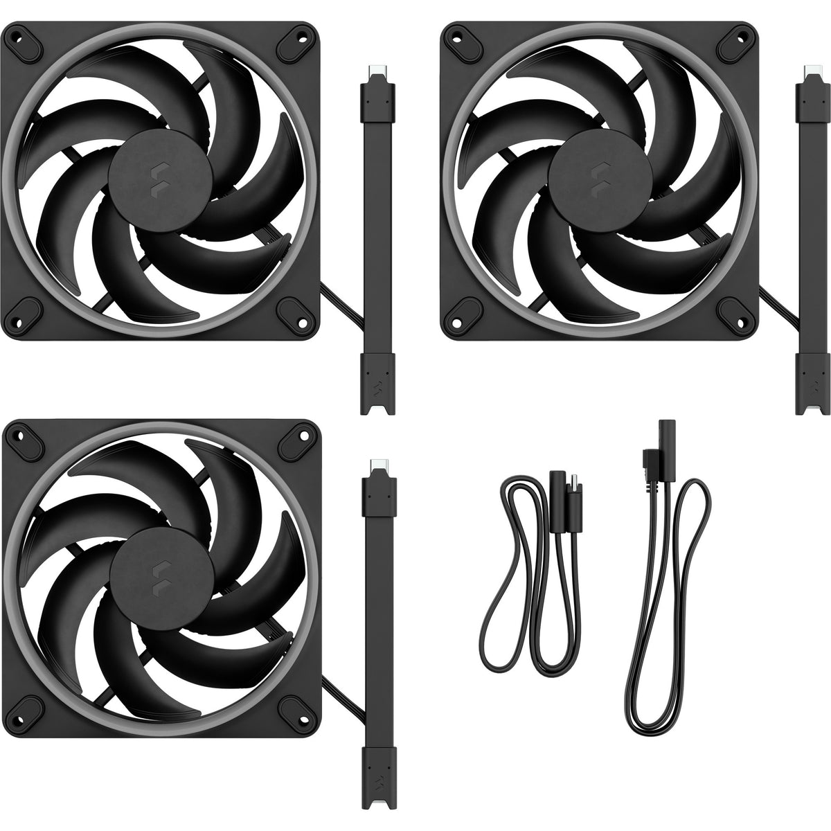 Fractal design momentum 14 rgb case fans (zwart, 3 stuks, 140 x 140 x 25 mm, pwm)