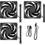 Fractal design momentum 14 rgb case fans (zwart, 3 stuks, 140 x 140 x 25 mm, pwm) - afbeelding 1
