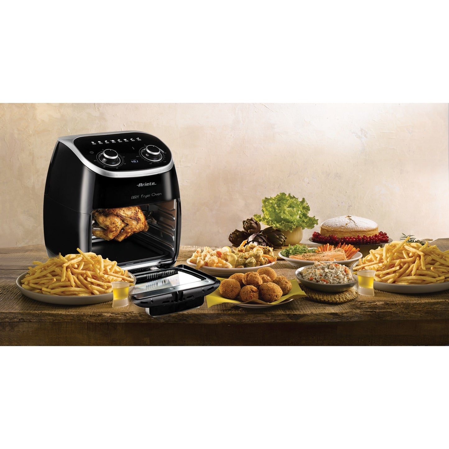 Ariete airy fryer oven 4619 00 heteluchtfriteuse (zwart, 11 liter)