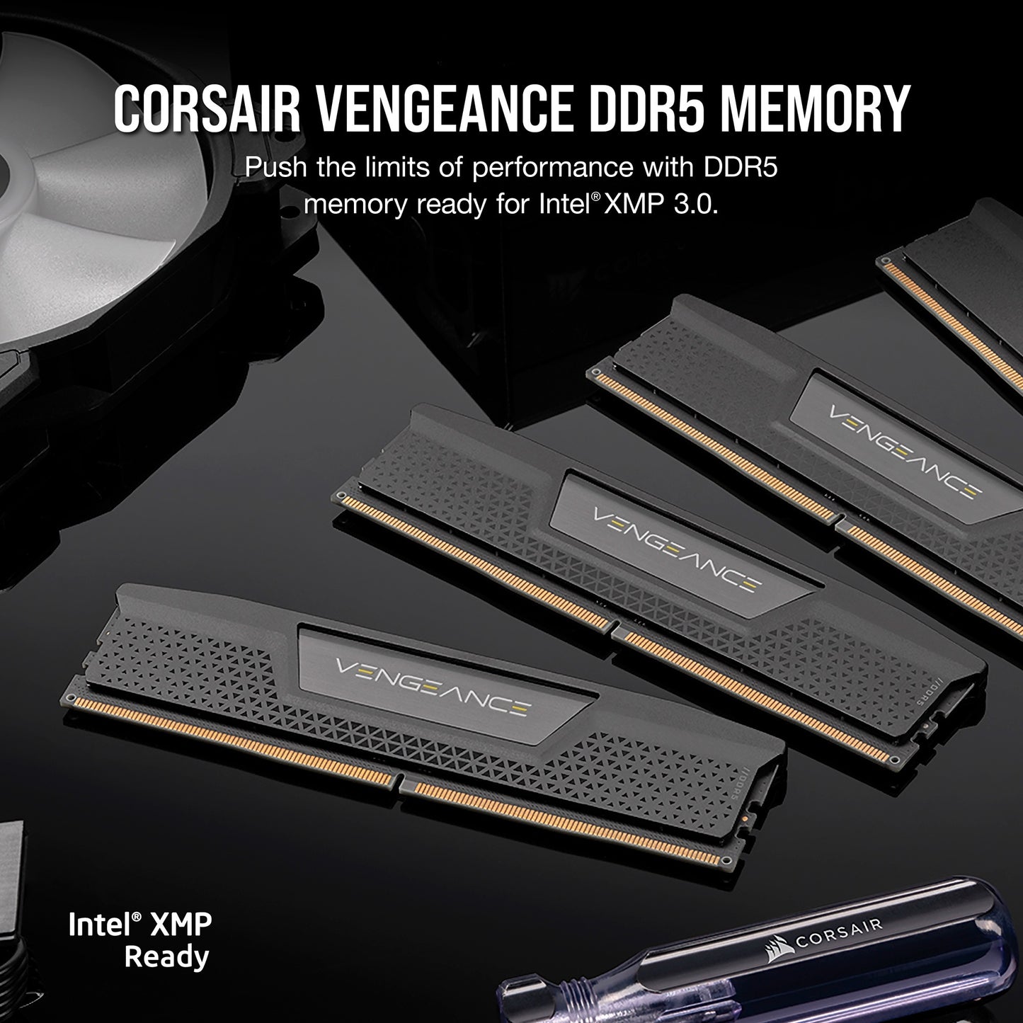 Corsair vengeance 32 gb ddr5-6000 (2x 16 gb) werkgeheugen (zwart, cmk32gx5m2e6000c36, xmp 3.0)