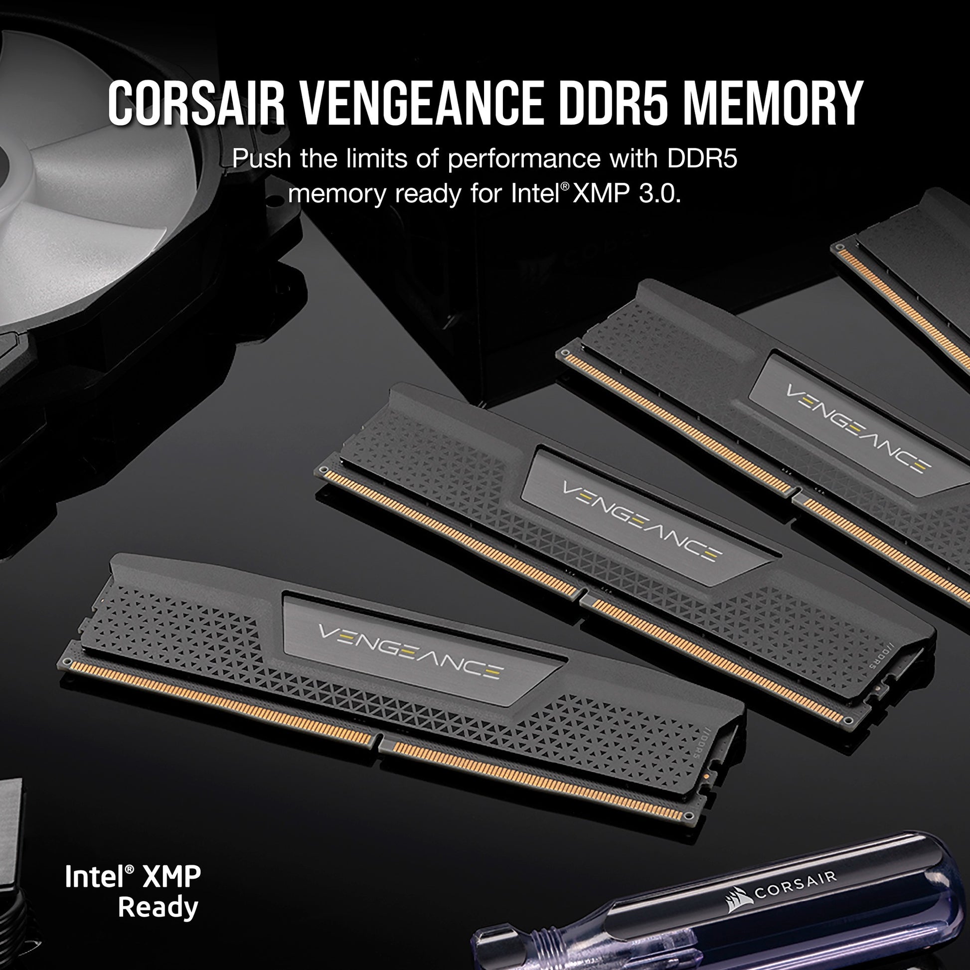 Corsair vengeance 32 gb ddr5-6000 (2x 16 gb) werkgeheugen (zwart, cmk32gx5m2e6000c36, xmp 3.0)