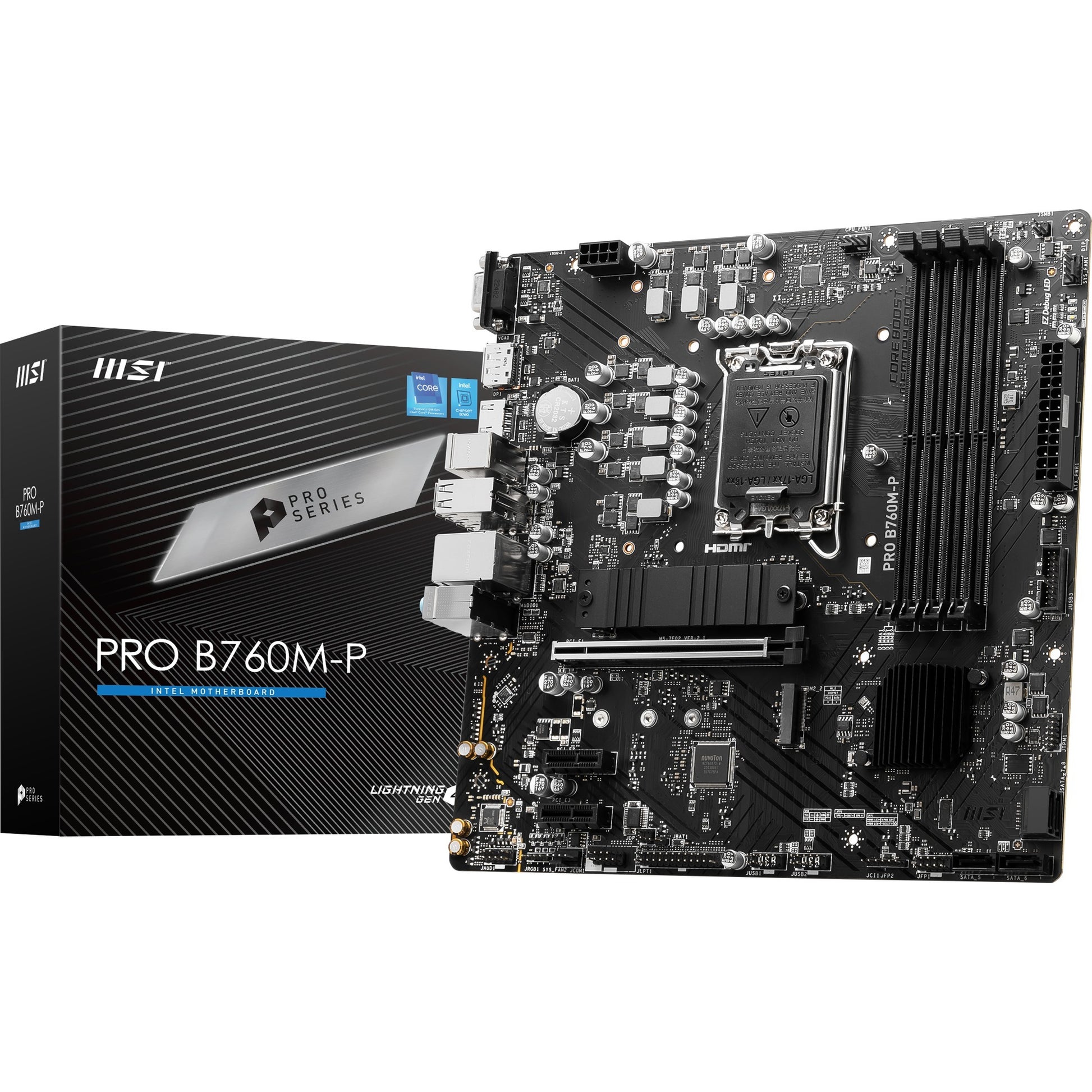 Msi pro b760m-p socket 1700 moederbord (zwart, raid, gb-lan, sound, µatx)