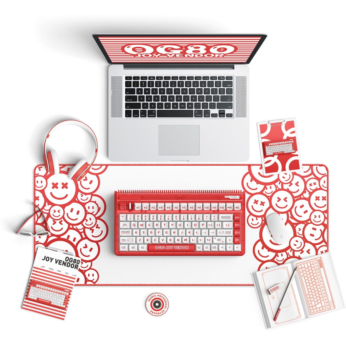 Iqunix og80 joy vendor wireless mechanical keyboard (grijs, us lay-out (qwerty), cherry mx brown, 80% (tkl), rgb leds, hot-swappable, pbt, 2.4ghz | bluetooth 5.1 | usb-c)