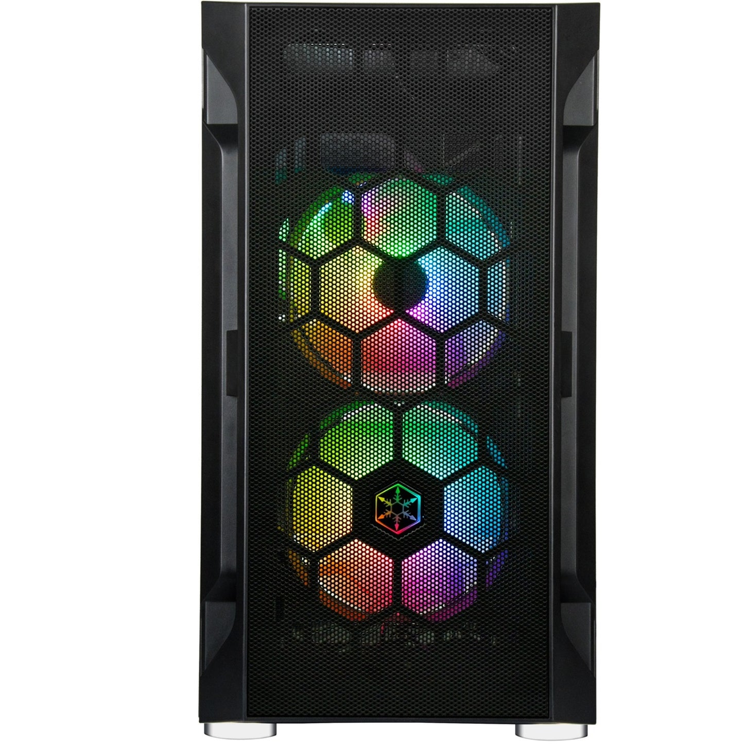 Silverstone sst-fah1mb-pro midi tower behuizing (zwart | 3x usb-a | rgb | tempered glass)
